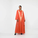 دراعة بتطريز ريسم وقماش قطن إيطالي - tahaniboutique