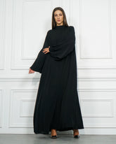 عباية سادة رسمية دبل كلوش من قماش خاص بشركة تهاني بوتيك شبيه بندى - tahaniboutique