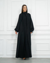 عباية رسمية سادة بكسرات ودبل كلوش - قماش كريب خاص لشركة تهاني بوتيك - tahaniboutique