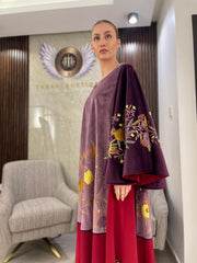 Ready-made - Practical gown made of Japanese velvet and Italian crepe, hand-embroidered