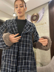 Ready-made - soft wool jacket, double stitching