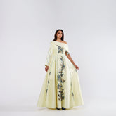 Hand-woven dress with Japanese threads, sequins and beads
