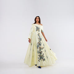 Hand-woven dress with Japanese threads, sequins and beads