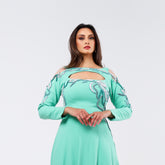 Luxurious and distinctive dress with hand embroidery