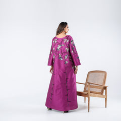 A very elegant dress, distinguished by its luxurious handwork, sequins, embroidery, and motifs.