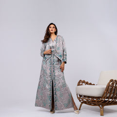 A piece of art handcrafted with woven threads, sequins and Japanese beads.