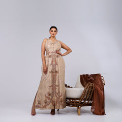 VIP Dress - A handcrafted piece of art made of woven fabric, threads, sequins, and Japanese beads.