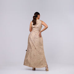 VIP Dress - A handcrafted piece of art made of woven fabric, threads, sequins, and Japanese beads.