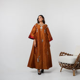 دراعة كويتية فخمة للمناسبات - شفل يدوي بالريسم والخرز واللؤلؤ | شانتون إيطالي - tahaniboutique