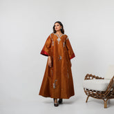 دراعة كويتية فخمة للمناسبات - شفل يدوي بالريسم والخرز واللؤلؤ | شانتون إيطالي - tahaniboutique