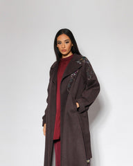 جاكيت جوخ ناعم مشغول شك يدوي - tahaniboutique