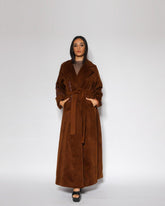 جاكيت شتوي نسائي بني جوخ فاخر - بشغل شك يدوي - tahaniboutique