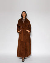 جاكيت شتوي نسائي بني جوخ فاخر - بشغل شك يدوي - tahaniboutique