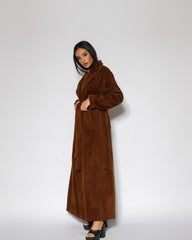 جاكيت شتوي نسائي بني جوخ فاخر - بشغل شك يدوي - tahaniboutique