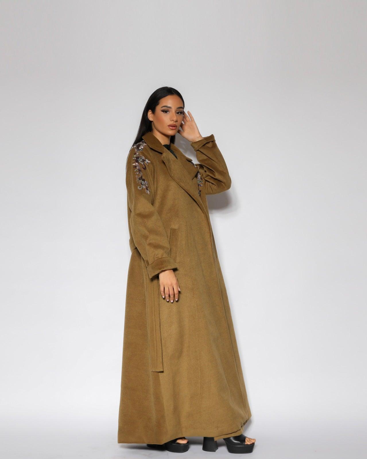 جاكيت نسائي شتوي من الجوخ - خياطة دبل وشك يدوي - tahaniboutique