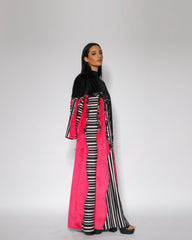 دراعة دبل كلوش - مزيج من شال الصوف الناعم والمخمل | تطريز وتشكيل يدوي - tahaniboutique