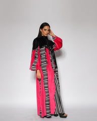 دراعة دبل كلوش - مزيج من شال الصوف الناعم والمخمل | تطريز وتشكيل يدوي - tahaniboutique