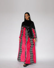 دراعة دبل كلوش - مزيج من شال الصوف الناعم والمخمل | تطريز وتشكيل يدوي - tahaniboutique