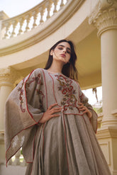 فستان فخم راقي مشغول يدوي - tahaniboutique