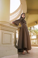 فستان سهرة جاكار إيطالي فاخر - تصميم يدوي - tahaniboutique