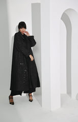 جاكيت صوف ناعم رمادي غامق - tahaniboutique