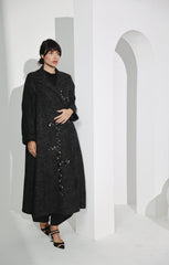 جاكيت صوف ناعم رمادي غامق - tahaniboutique