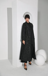 جاكيت صوف ناعم رمادي غامق - tahaniboutique