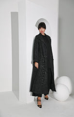 جاكيت صوف ناعم رمادي غامق - tahaniboutique