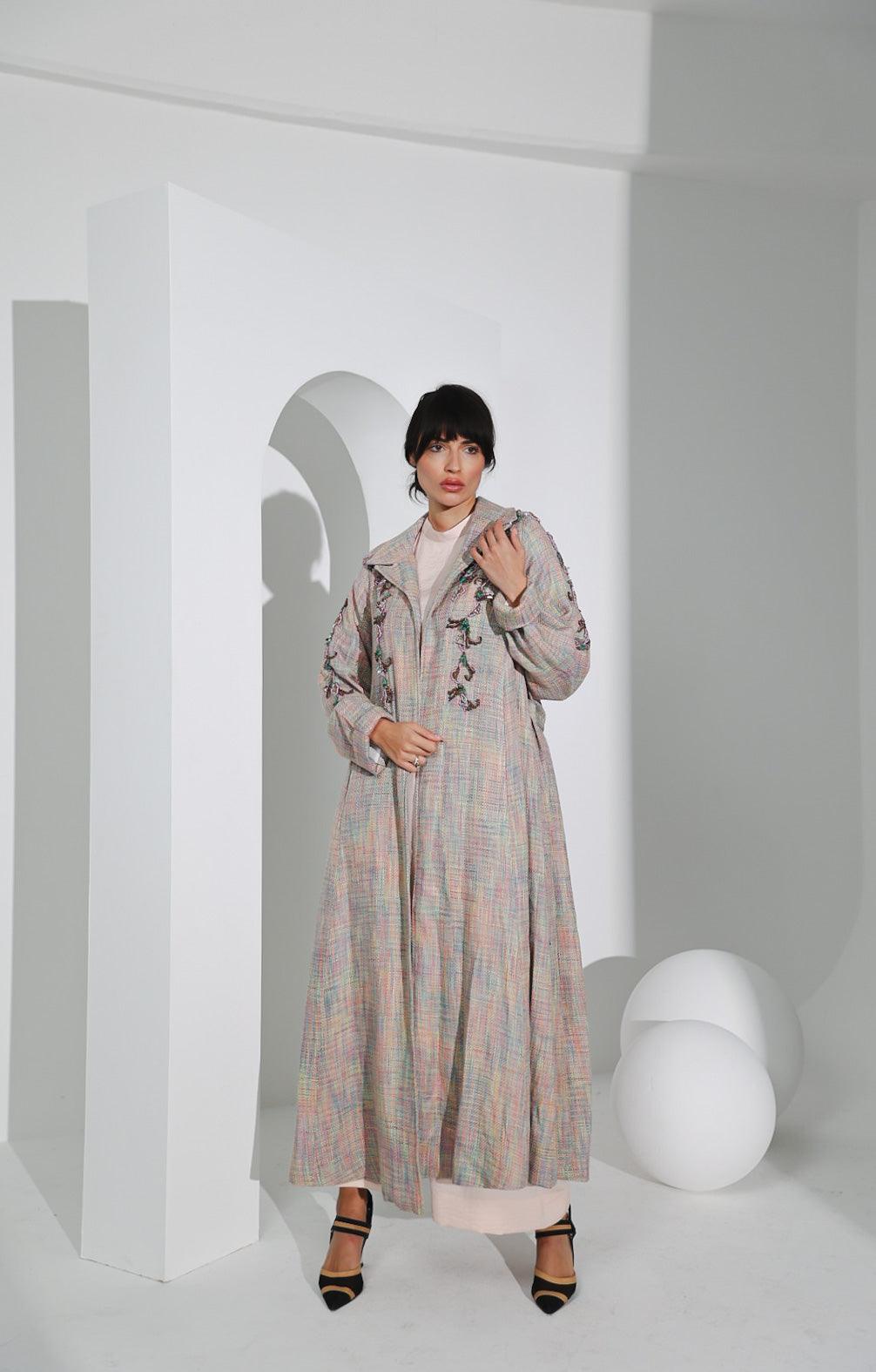 جاكيت صوف نسائي فاخر - شغل شك يدوي - tahaniboutique