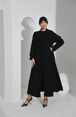 جاكيت صوف ناعم أسود اللون - tahaniboutique