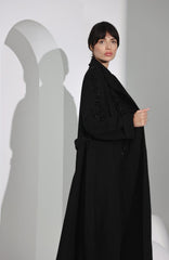 جاكيت صوف ناعم أسود اللون - tahaniboutique