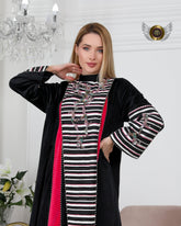 دراعة عملية مخمل ياباني - tahaniboutique