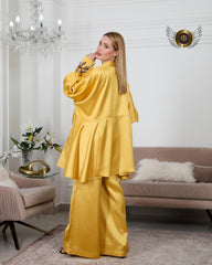 طقم نسائي قطعتين كريب حرير - tahaniboutique