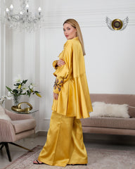 طقم نسائي قطعتين كريب حرير - tahaniboutique