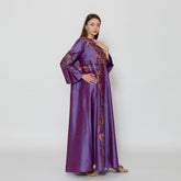 دراعة بتطريز وتخريم ناعم - قماش شانتون فاخر - tahaniboutique