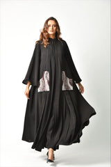 عباية مناسبات جيب ملونة - tahaniboutique