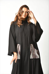 عباية مناسبات جيب ملونة - tahaniboutique