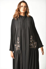 عباية تصميم عملي بجيب ملونة - tahaniboutique