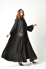 عباية تصميم عملي بجيب ملونة - tahaniboutique