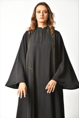 عباية محبوكة بلون زيتي - tahaniboutique