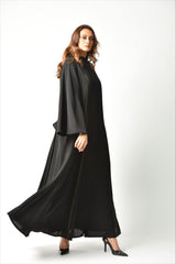 عباية محبوكة بلون زيتي - tahaniboutique