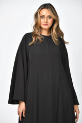 عباية رسمية سادة تربل كلوش بقصات طولية من تهاني بوتيك - tahaniboutique