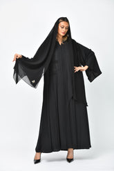 عباية رسمية سادة دبل كلوش من تهاني بوتيك - tahaniboutique