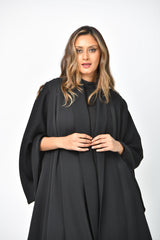 عباية تربل كلوش سادة مفتوحة بالكامل من تهاني بوتيك - tahaniboutique