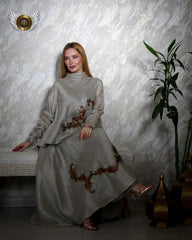 بدلة جاكيت وتنورة مع حزام - tahaniboutique