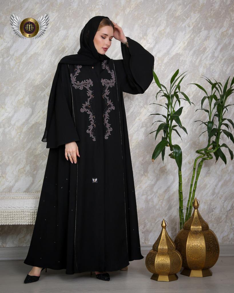 عباية السعادة مشكوكة يدويا - tahaniboutique