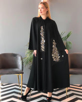 عباية مناسبات مشكوكة يدويا - tahaniboutique