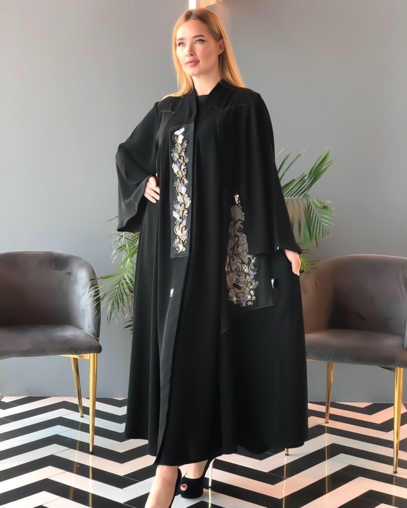عباية مناسبات مشكوكة يدويا - tahaniboutique
