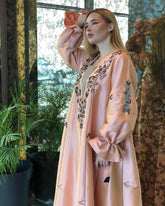 دراعة زهرية كرستال ونمنم - tahaniboutique