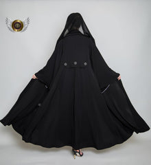 عباية عملية درز أبيض - tahaniboutique